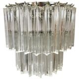 Transparent “Triedro” Murano glass wall sconce