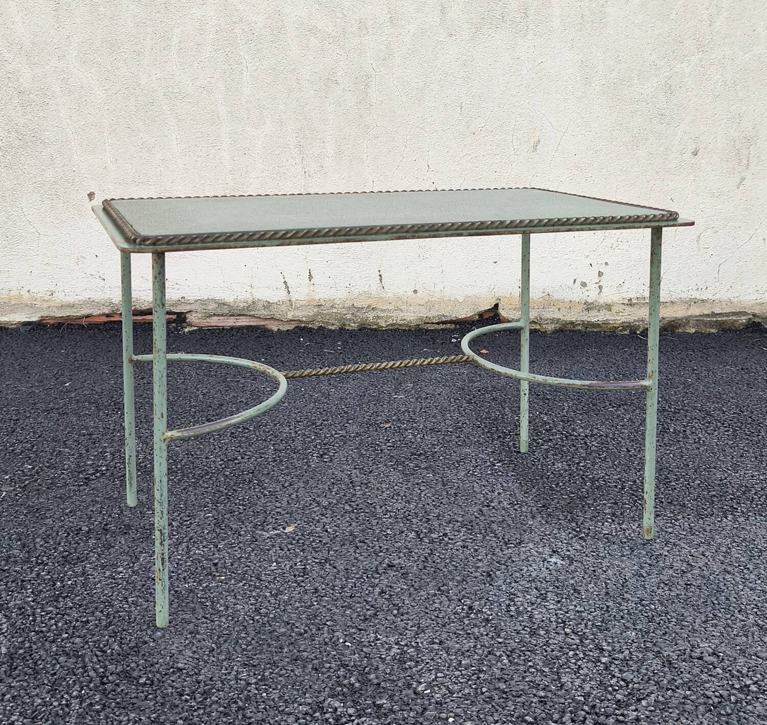 Glass and metal coffee table, Neoclassical/Art Deco