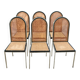 Chaises Bauhaus en hêtre et acier avec assises en cannage