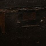 17th century studded leather travel trunk, richly decorated