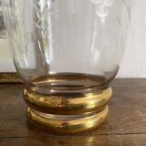 22cm engraved and gilded glass vase