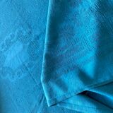 Old damask tablecloth duck blue - cotton - 150x200 cm