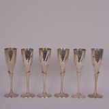 Silver-plated metal flutes x6