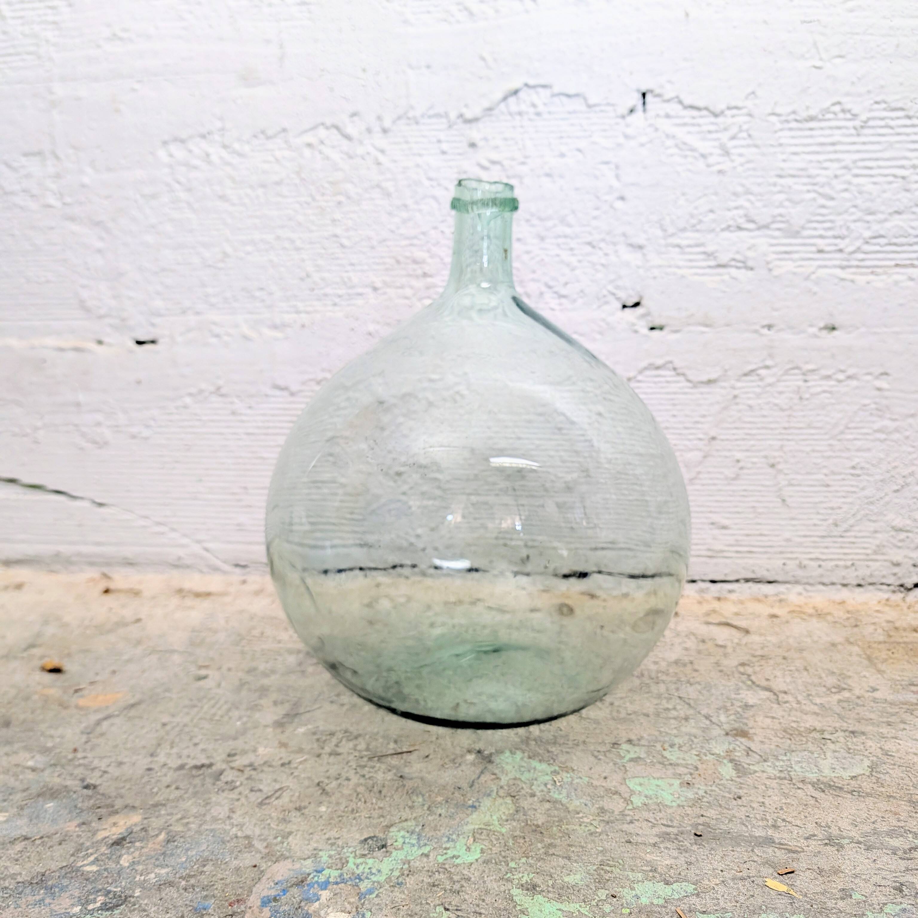 Transparent blown glass carafe