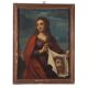 Ancient painting with a religious subject, oil on canvas, 17th century.