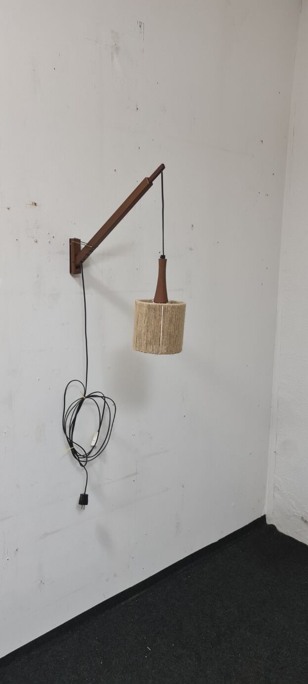 Vintage teak Swedish wall light