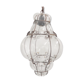 Vintage mouth blown venetian pendant light, 1960s