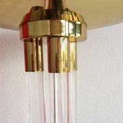 Acrylic and Brass Floor Lamp, Italy, 1970s
