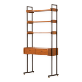 Italian mid-century desk shelving unit in teak, 1960s