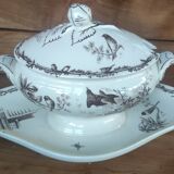 Ancien Plat Ancienne Saucière Terre De Fer HB & Cie/Sépia