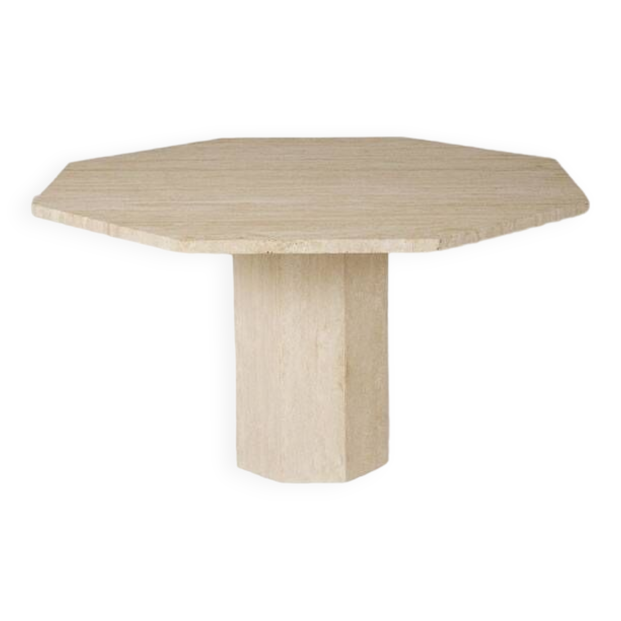 Octagonal Travertine Dining Table