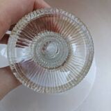 Pair of Luminarc candlesticks in chiseled glass.