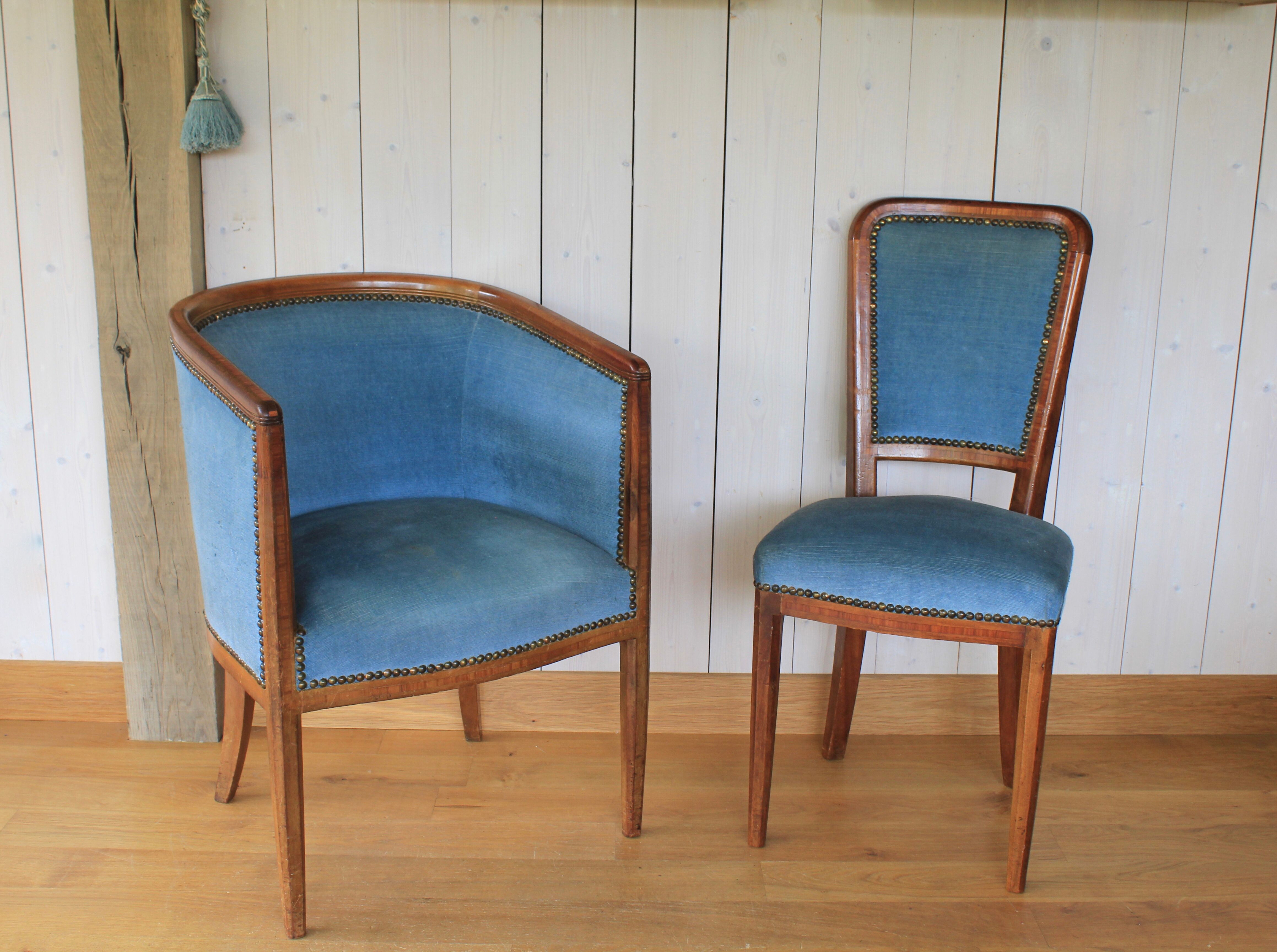Fauteuil tonneau art déco