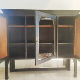 Old sideboard showcase 19th patinated matt black
