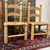 Pair of Dudouyt straw chairs