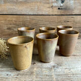 6 stoneware cups Digoin France