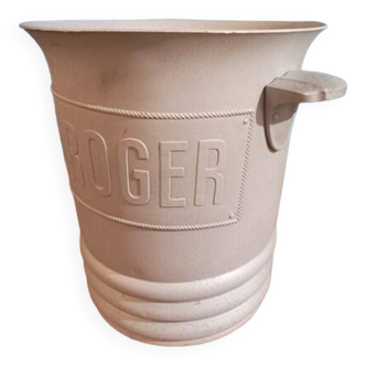 Champagne bucket ice cubes aluminum pot Pol Roger