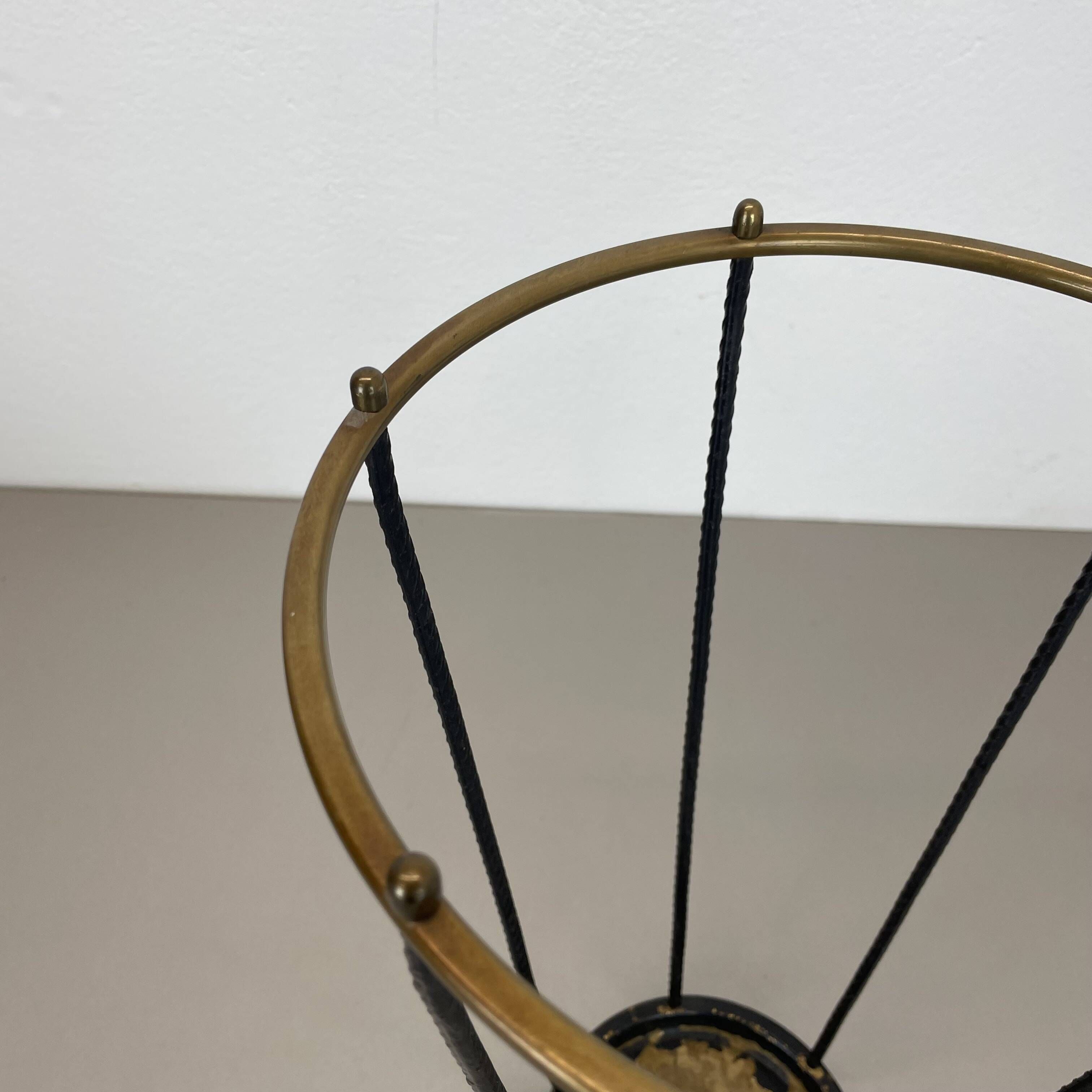 Midcentury Brass and metal BAUHAUS Style Umbrella Stand, France, 1950s
