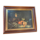 Tableau nature morte fruits raisin et oranges
