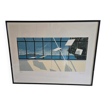 Lithograph by Jean-Pierre Henaut "The Glass Roof" 250/275