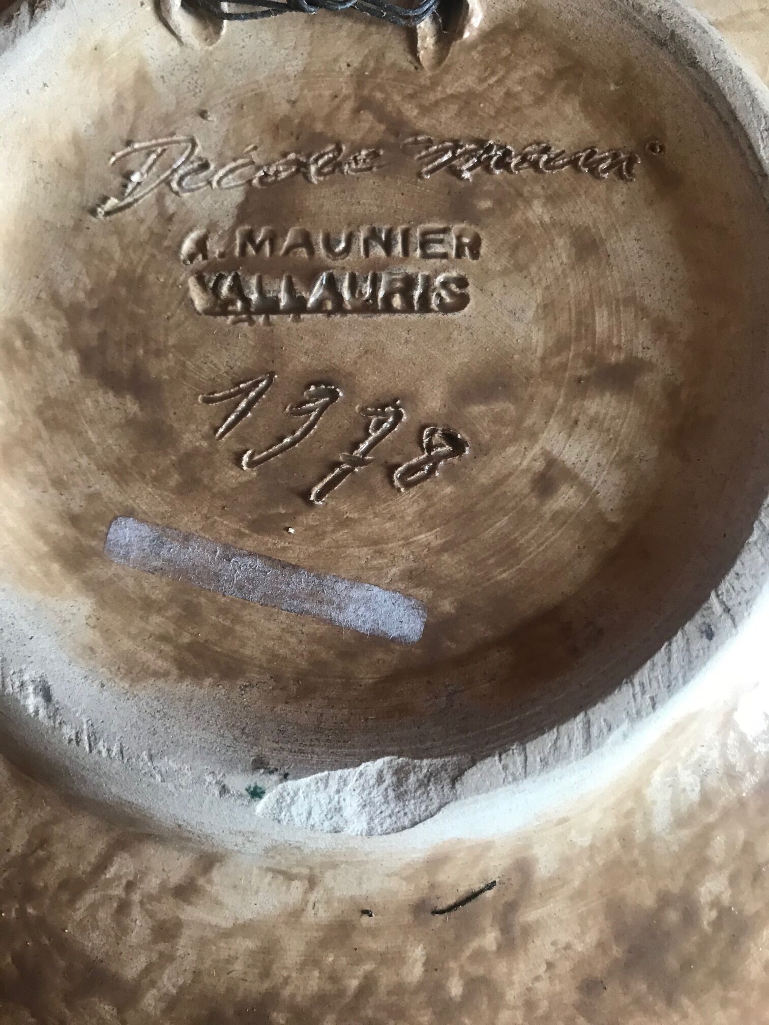 A.Maunier Vallauris Plate