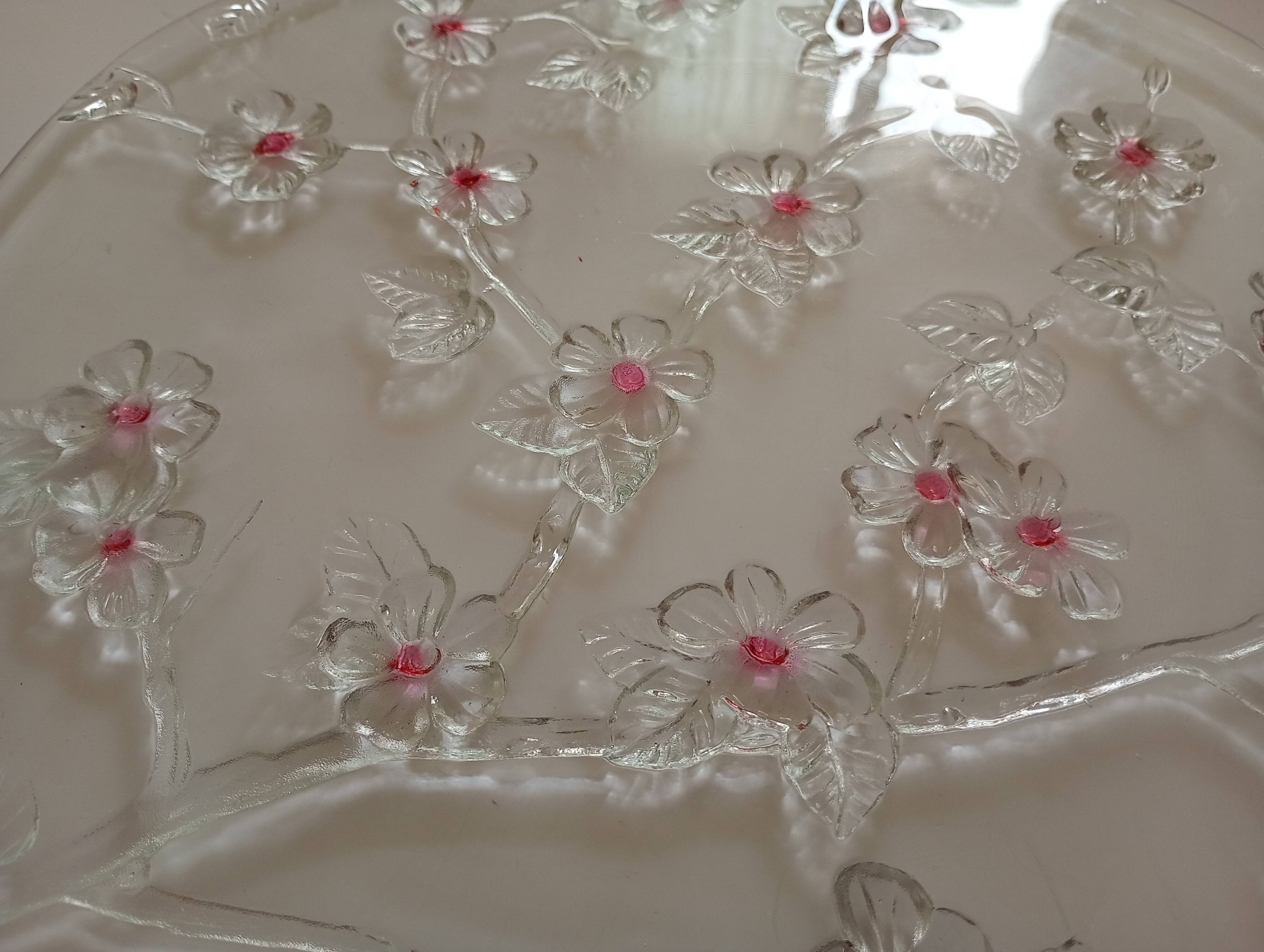Cherry blossom glass pie dish