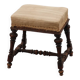 Baroque 19th century oak stool in Louis XV style, France