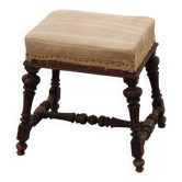 Baroque 19th century oak stool in Louis XV style, France