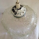 Suspension Tulip glass to relief transparent vintage