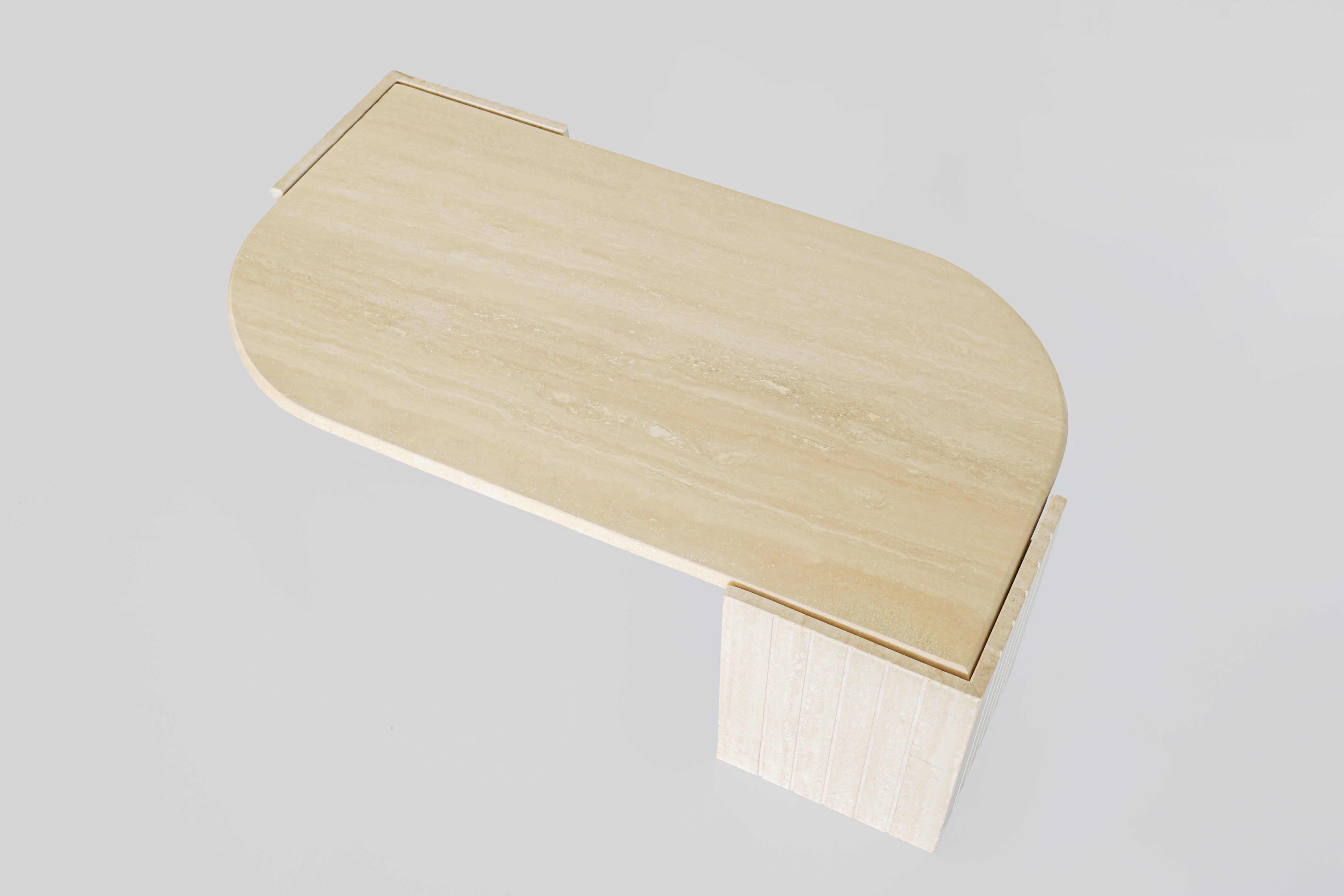 Vintage Italian travertine coffee table, 1970s.