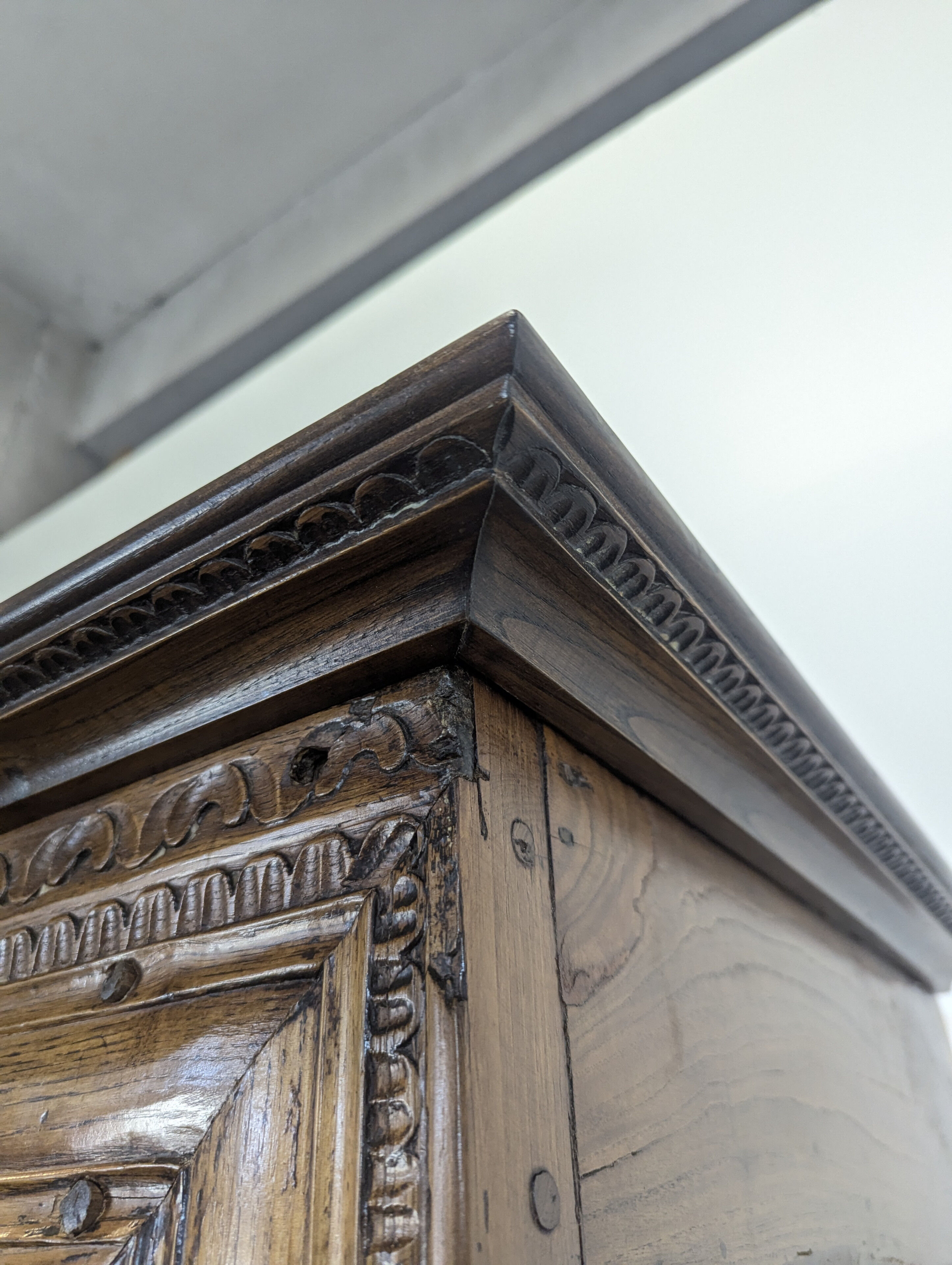 Late 19th century Breton cherry wood wardrobe