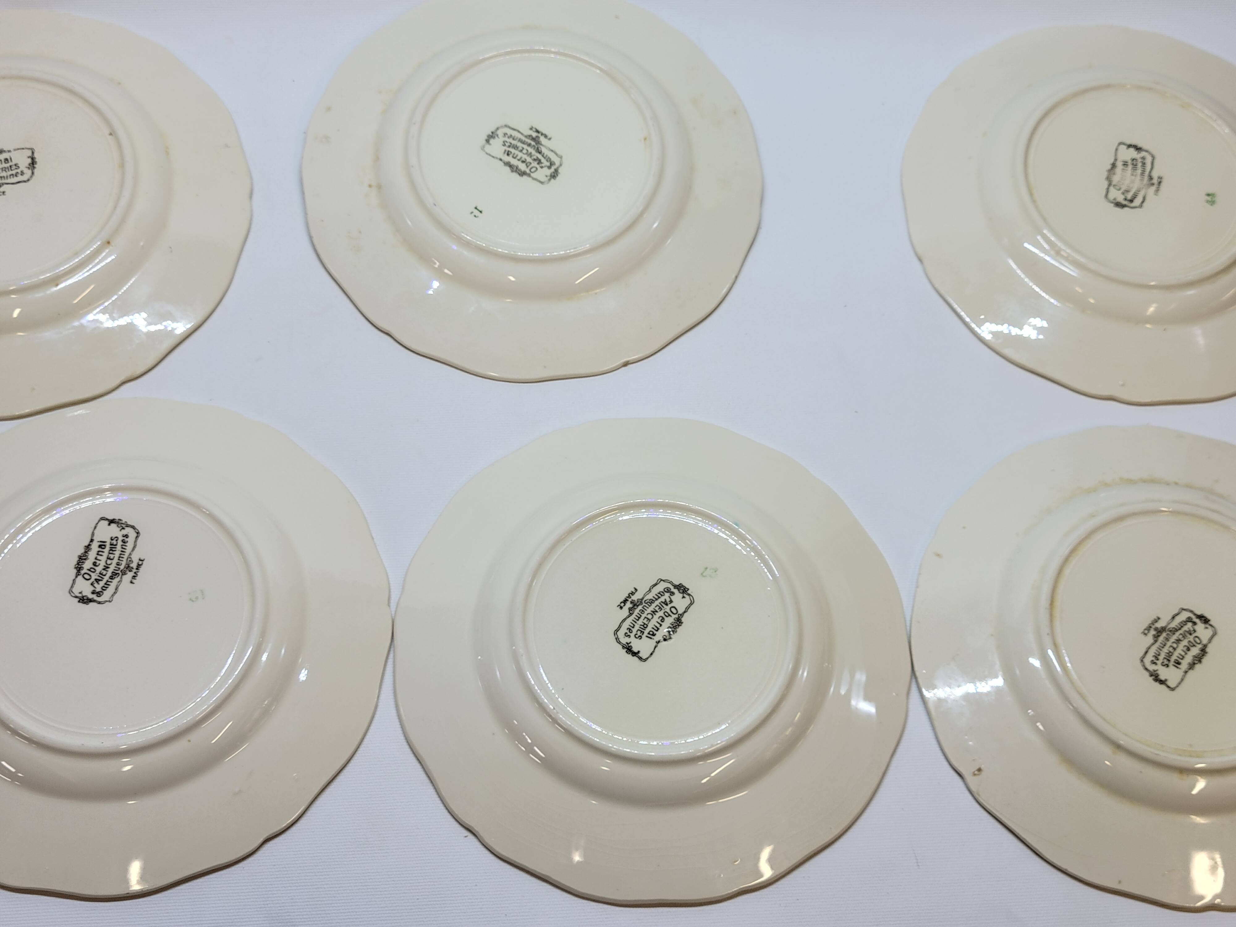 6 Small Dinner Plates Diameter 21 Cm Sarreguemines Obernai Loux