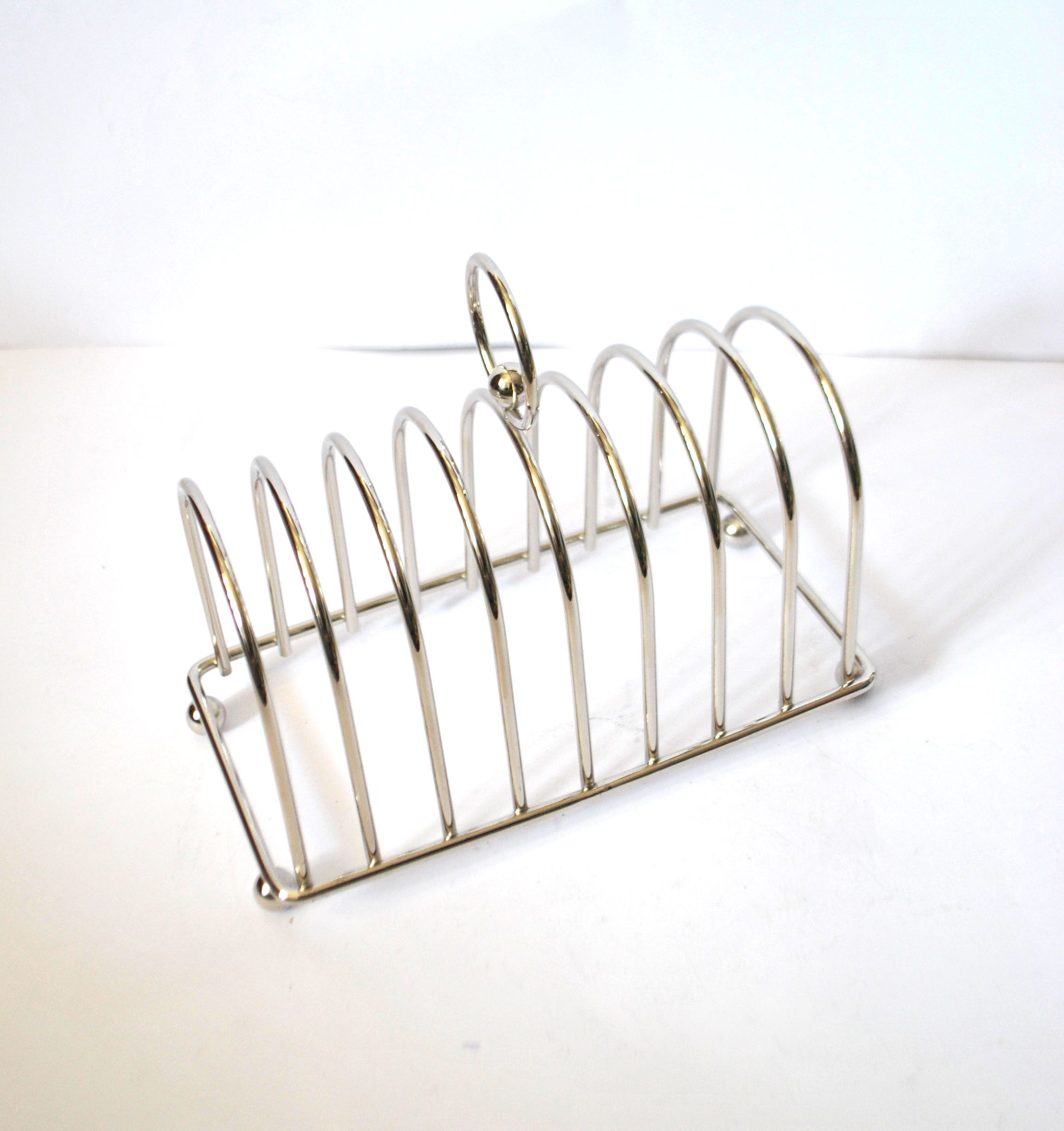 Vintage silver-plated toast rack with ball feet 1960 – Brunch Bistrot