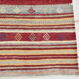 Wine Red & Green Turkish Kilim Rug, 156x224Cm