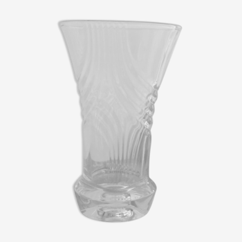 Lined crystal vase
