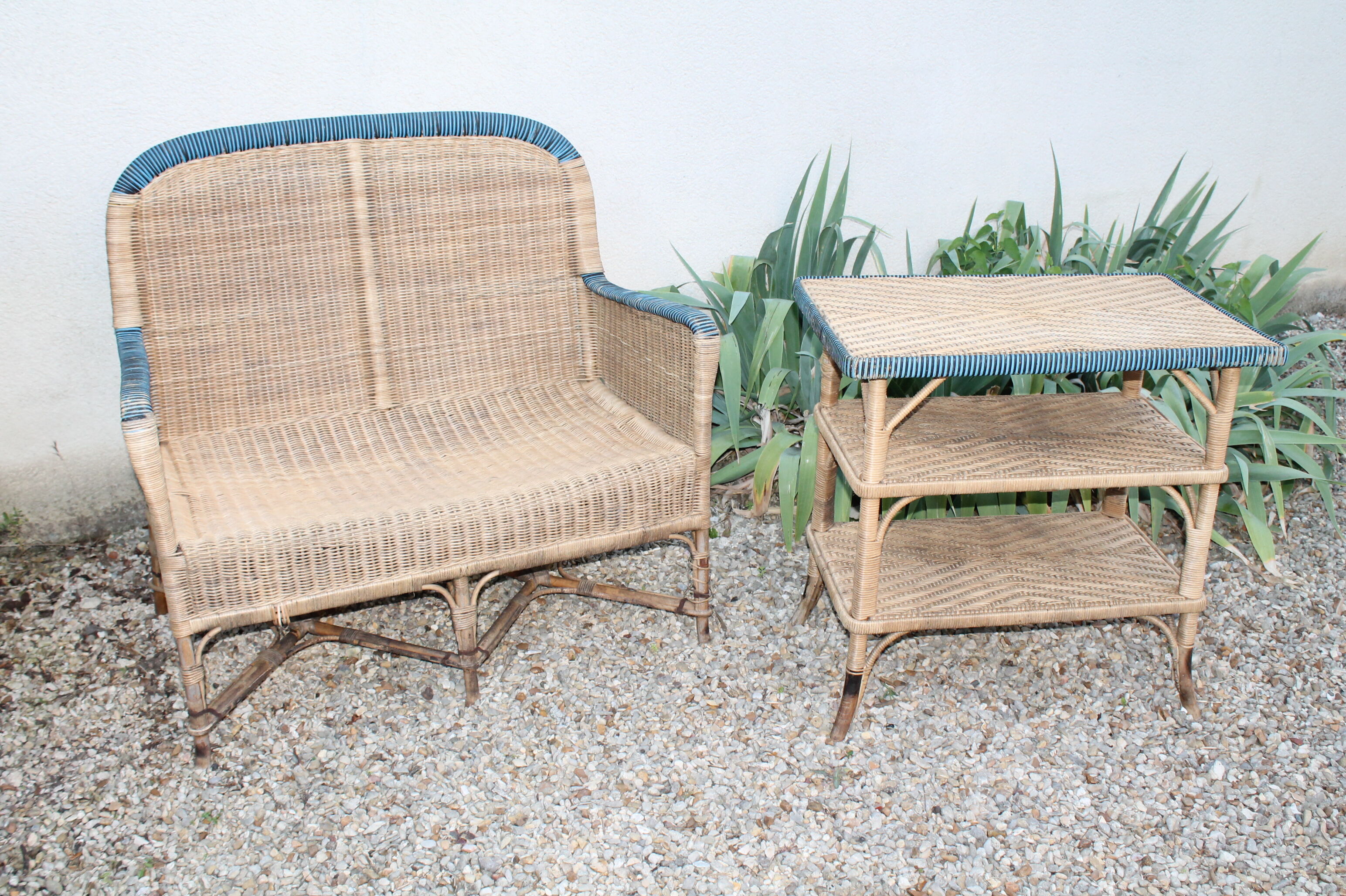Rattan chair and garden table