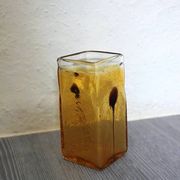 Vintage amber bubble glass vase from the 1960s, Scandinavian.
