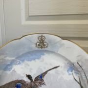 Antique 6x Sèvres Porcelain Plates Lahore & Basket 19th Century Hunting