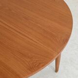 Round extending table, light oak, East Germany, 1960s
