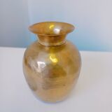 Hammered golden vase