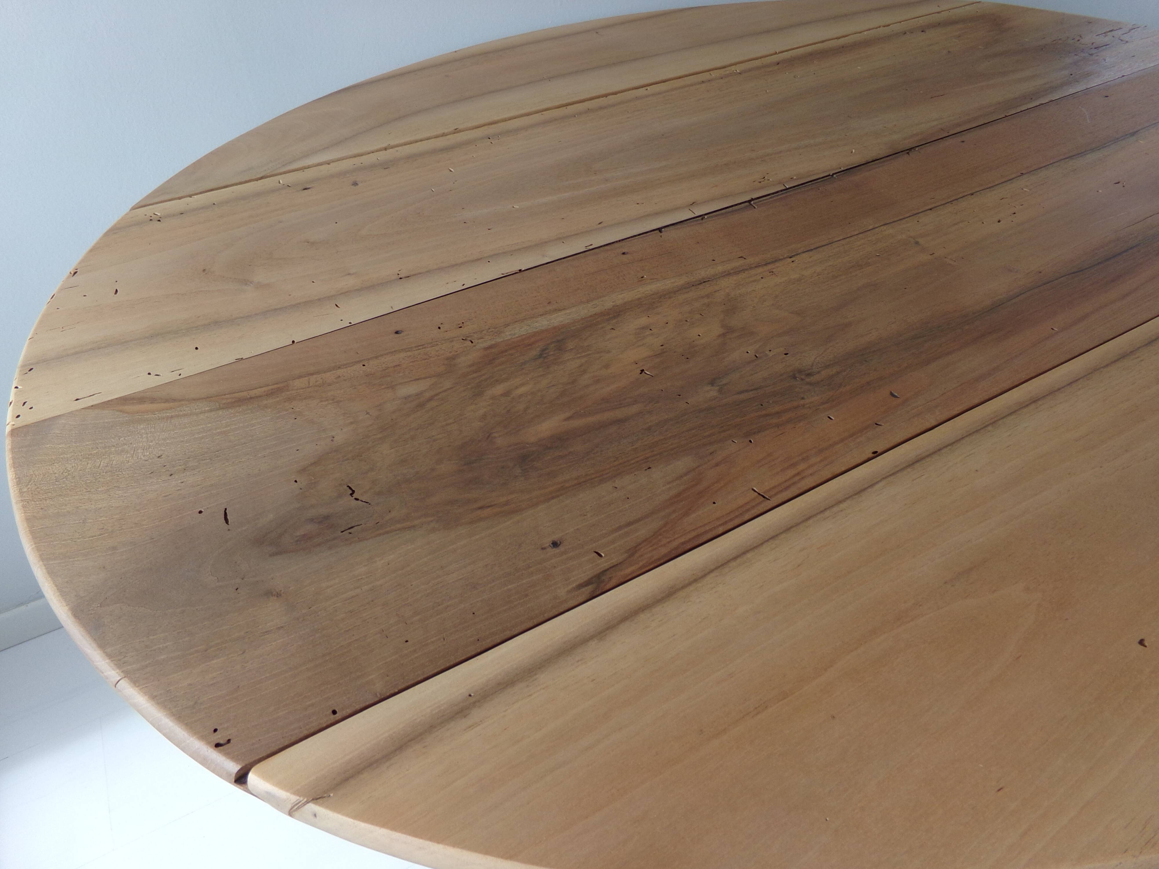 Round wooden table