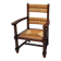 Armchair in stained oak and straw, French work from 1950.
