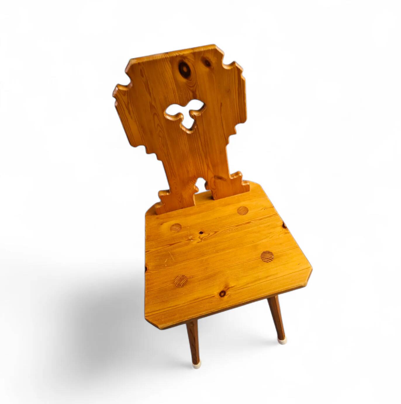 4 x chaises folk / Tyroler / en pin / 1970