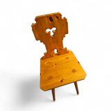4 x chaises folk / Tyroler / en pin / 1970