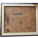 Oil on panel signed and titled on the back framed Chériane