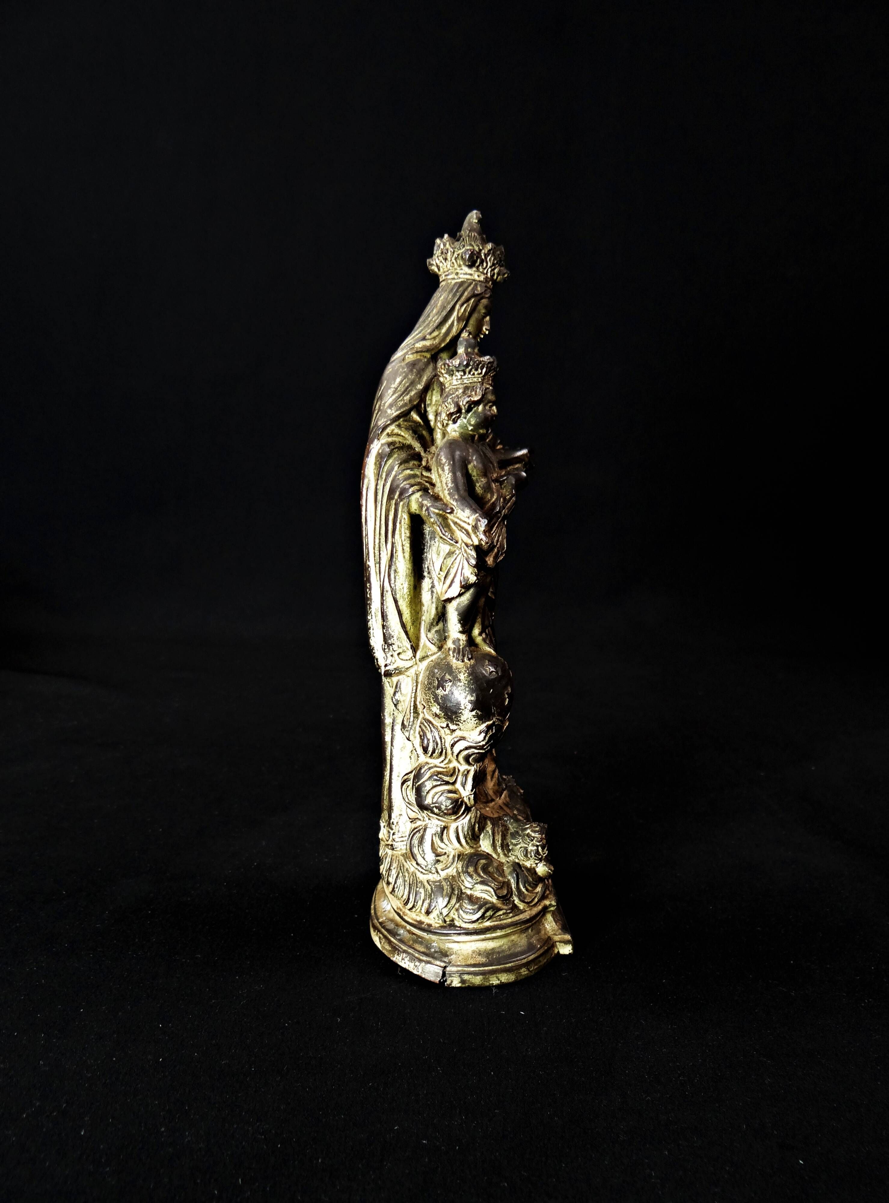 Statuette Vierge à l'Enfant Notre Dame Des Victoires en régule XIXème ...