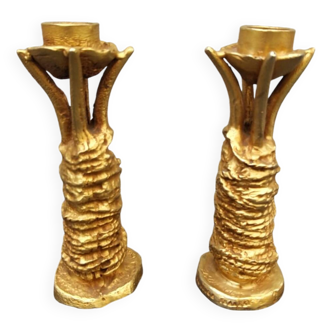 Pair of vintage candlesticks by Pierre Casenove for Fondica