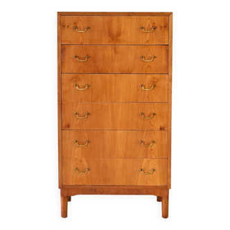 Scandinavian walnut chest of drawers