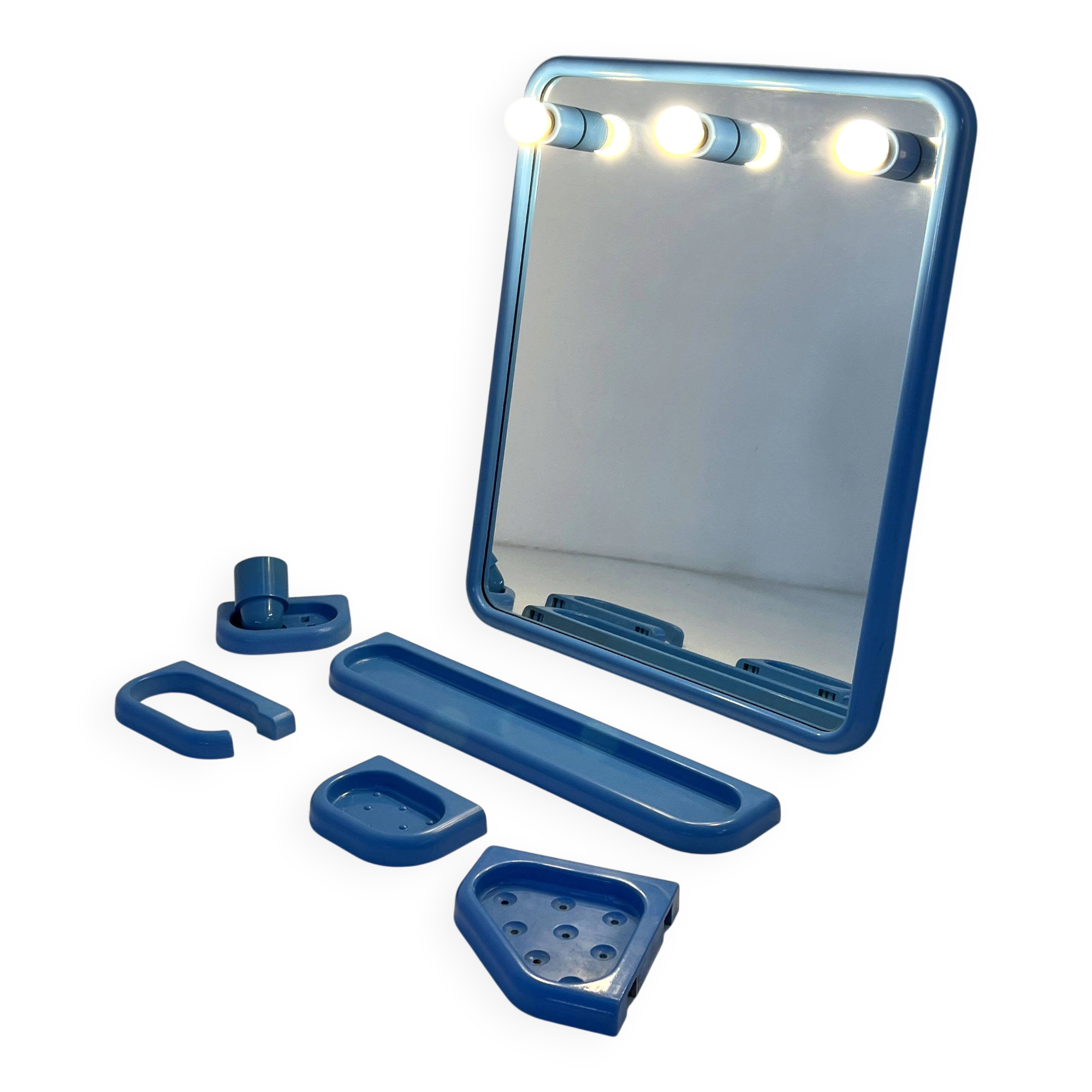 Blue Bathroom Set by Gedy, 1970