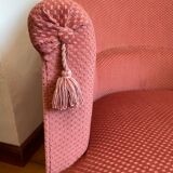 Pink velvet toad armchair